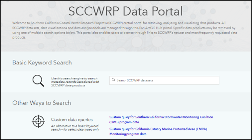 New SCCWRP data portal enhances access to most-requested data products