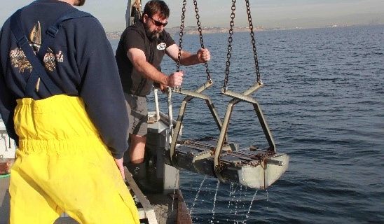 Participants of the Bight ’13 program collect sediment samples to measure contamination levels. The Bight ’13 Sediment Chemistry final assessment report has been published online.