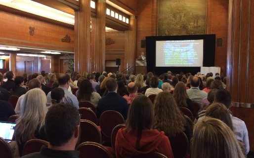 Dr. Raphael Kudela of the University of California, Santa Cruz, delivers the HABs conference’s opening plenary session in the Grand Salon ballroom of the Queen Mary in Long Beach. All five days of the Eighth Symposium on Harmful Algae in the U.S. took place on the historic ocean liner.