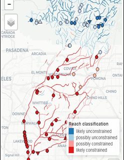 The Stream Classification and Priority Explorer (SCAPE) is a web app that helps stream managers visualize how stream biointegrity scores in a watershed are likely to be limited, or “constrained,” by urban and agricultural development. SCCWRP and its partners developed the app initially for use in the San Gabriel River watershed.